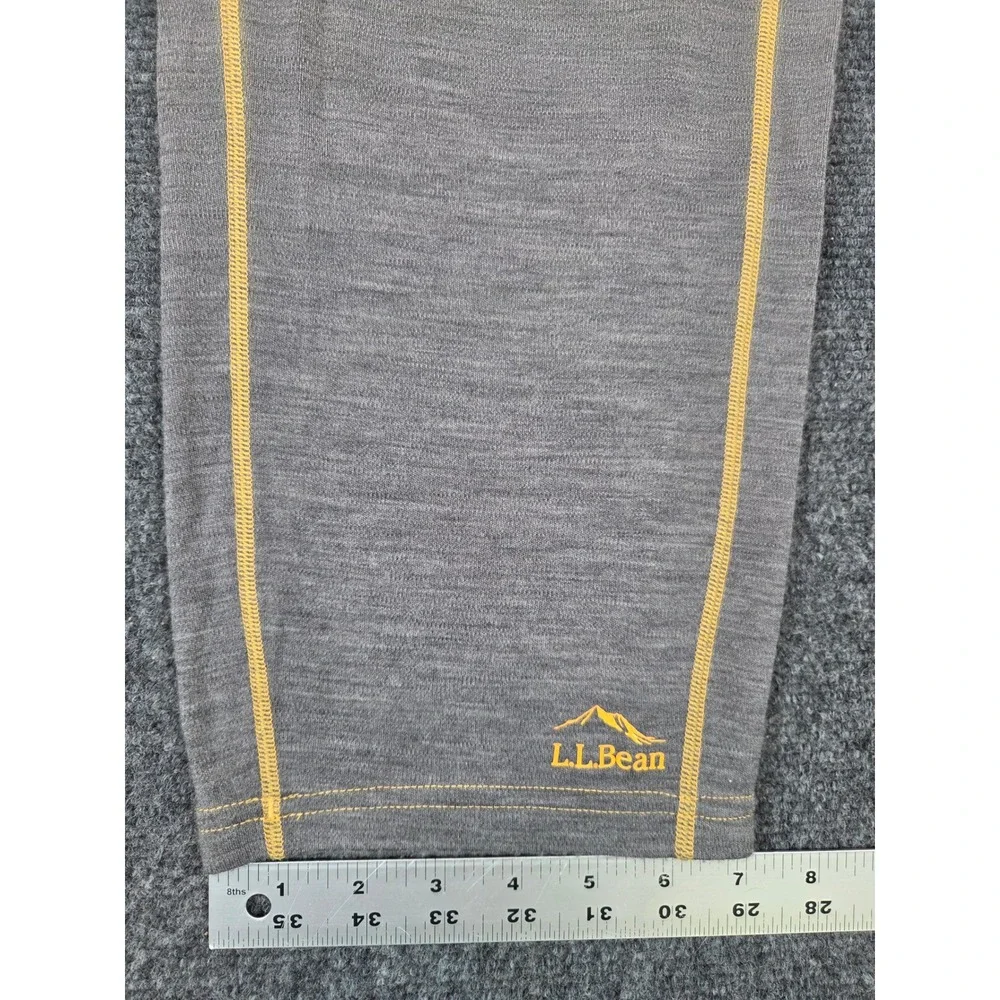 LL Bean Mens XXL Gray 100% Merino Wool Midweight Base Layer Pants 514288